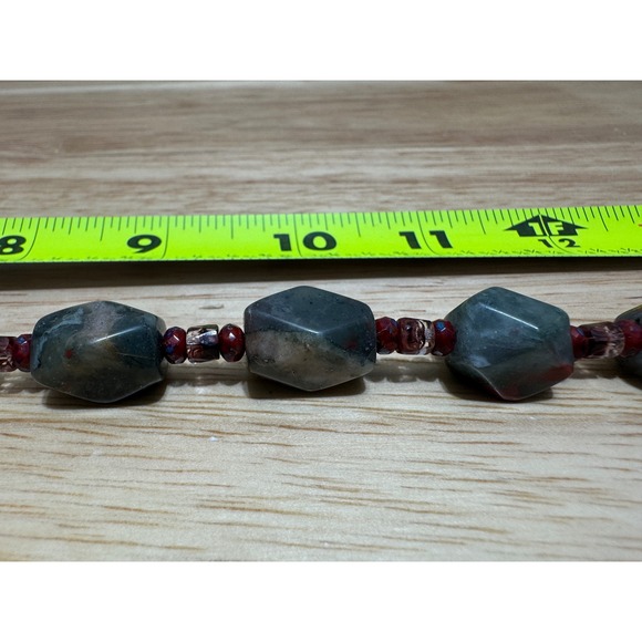 Bloodstone 20" Necklace and Earrings Jewelry Set Gemstone - Picture 14 of 16